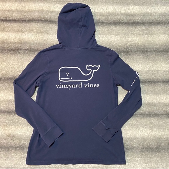 Vineyard Vines Navy Hoodie Whale Tee Short - Picture 3 of 4
